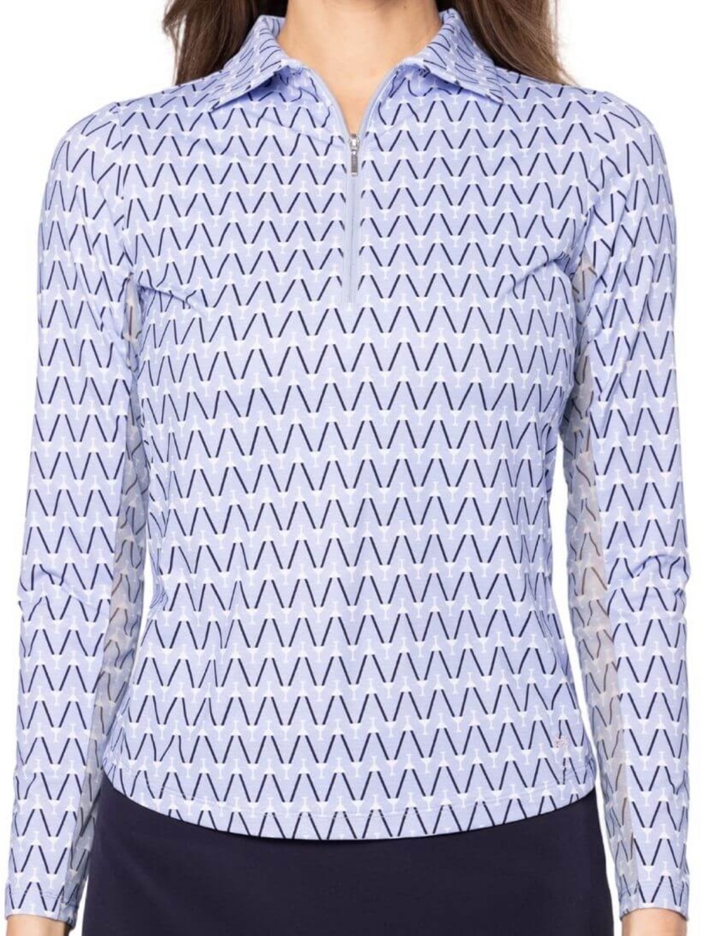 NWOT Golftini S Martini Nauti & Nice Long Sleeve Cool Girl Polo Sweatshirt Zip